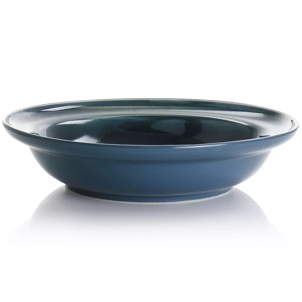 Martha Stewart 13 Inch Stoneware Reactive Glaze Serving Bowl In Blue 4 Martha Stewart 13 Inch Stoneware Reactive Glaze Serving Bowl In Blue - Image 2
