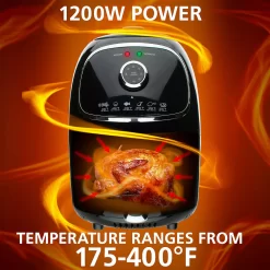 Brentwood AF-202BK 2 Quart Small Electric Air Fryer Black With Timer And Temp Control -Home-Kitchen 5959850 ALT2