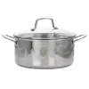 Martha Stewart 5 Quart Stainless Steel Dutch Oven With Vented Glass Lid -Home-Kitchen 5959905