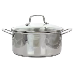 Home-Kitchen 16 Martha Stewart 5 Quart Stainless Steel Dutch Oven With Vented Glass Lid