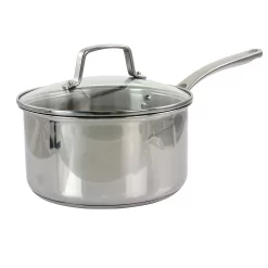 Martha Stewart 3.5 Quart Stainless Steel Saucepan With Vented Glass Lid