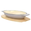 Martha Stewart 2 Piece Enameled Cast Iron Oval Casserole Birch Wood Trivet Set In Taupe 1 Martha Stewart 2 Piece Enameled Cast Iron Oval Casserole Birch Wood Trivet Set In Taupe -Home-Kitchen 5959970