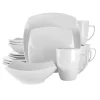 Elama Hayes 16 Piece Square Porcelain Dinnerware Set In White 1 Elama Hayes 16 Piece Square Porcelain Dinnerware Set In White -Home-Kitchen 5960812