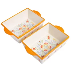 Laurie Gates Tierra Hand Painted Stoneware 6 Piece Bakeware Set -Home-Kitchen 5960827 ALT3