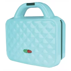 Brentwood Couture Purse Non-Stick Dual Waffle Maker In Blue With Indicator Lights