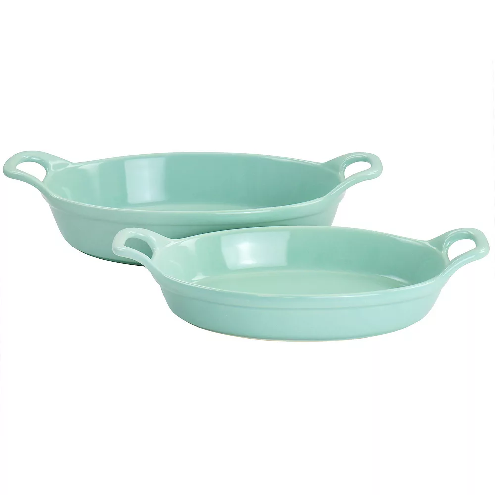 Martha Stewart Stoneware 2 Piece Oval Baker Set In Mint 3 Martha Stewart Stoneware 2 Piece Oval Baker Set In Mint