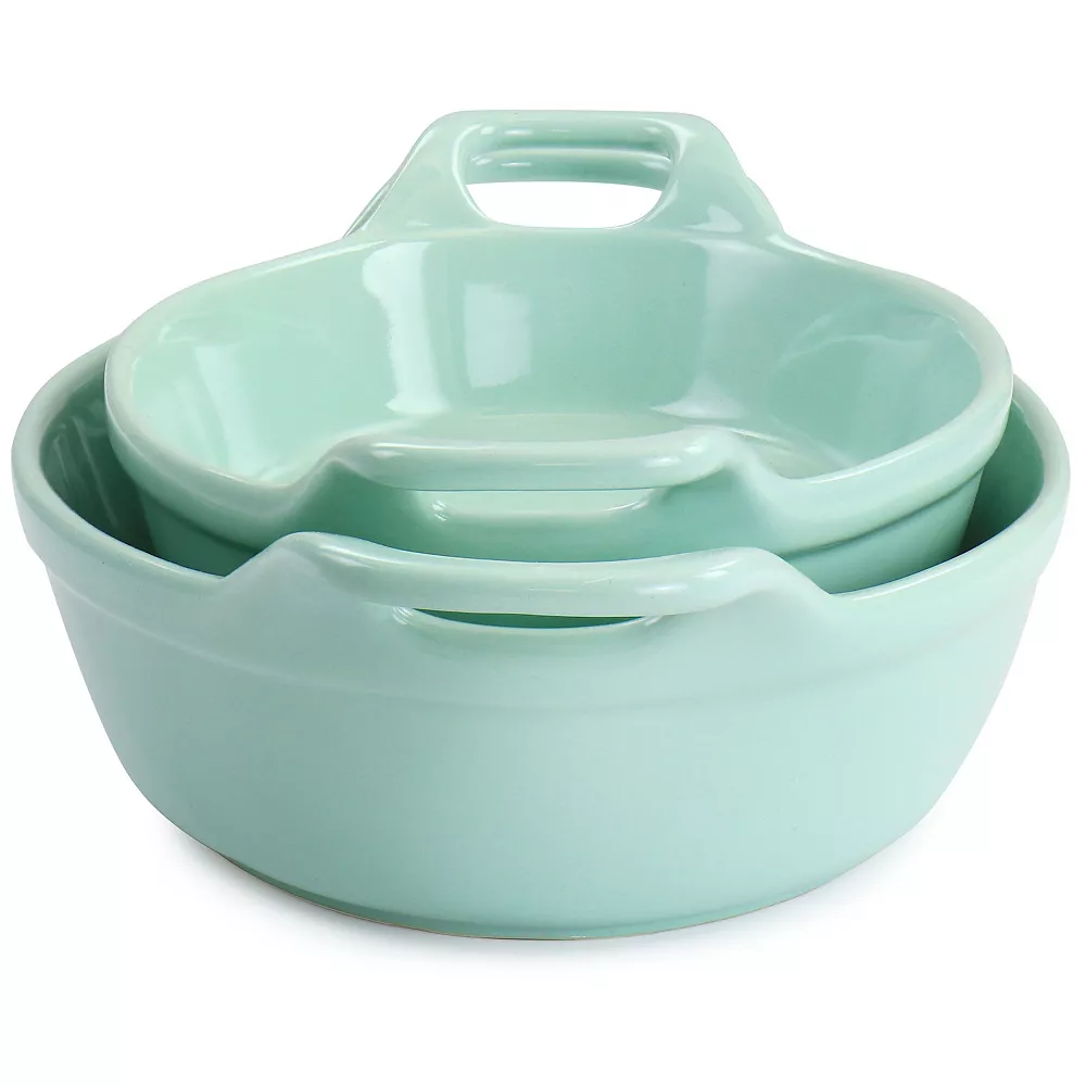 Martha Stewart Stoneware 2 Piece Oval Baker Set In Mint 5 Martha Stewart Stoneware 2 Piece Oval Baker Set In Mint - Image 3