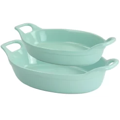 Martha Stewart Stoneware 2 Piece Oval Baker Set In Mint 9 Martha Stewart Stoneware 2 Piece Oval Baker Set In Mint -Home-Kitchen 5960840 ALT3