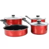 Gibson Everyday Cardinal 7 Piece Nonstick Steel Cookware Set In Red -Home-Kitchen 5960848