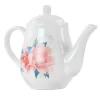 Gibson Everyday 1.4 Quart Floral Ceramic Tea Pot In White -Home-Kitchen 5960852
