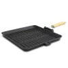 General Store Addlestone 11 Inch Pre-Seasoned Cast Iron Grill Pan With Foldable Wooden Handle -Home-Kitchen 5961119