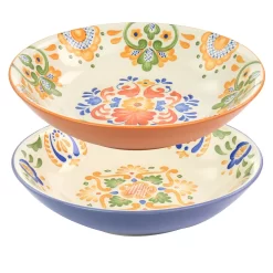 Laurie Gates Tierra 2 Piece Round Stoneware Dinner Bowl Set In Assorted Designs
