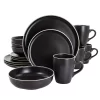 Gibson Elite Serenade 16 Piece Round Stoneware Dinnerware Set In Black 1 Gibson Elite Serenade 16 Piece Round Stoneware Dinnerware Set In Black -Home-Kitchen 5984300