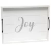 Elegant Designs Decorative Wood Serving Tray With Handles, 15.50" X 12", "Joy" 2 Elegant Designs Decorative Wood Serving Tray With Handles, 15.50" X 12", "Joy" -Home-Kitchen 5987384