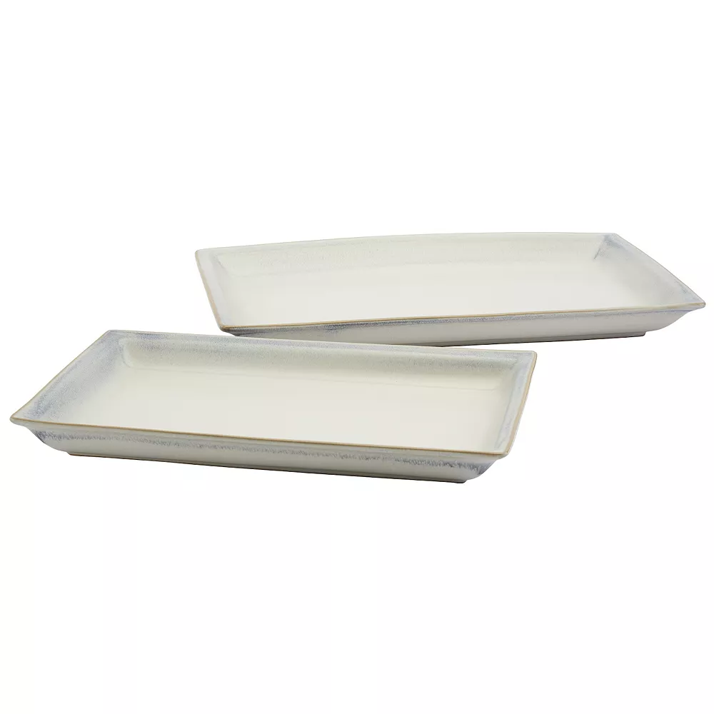 Tabletops Gallery Hudson Reactive Glaze 2-pc. Serving Platter Set 3 Tabletops Gallery Hudson Reactive Glaze 2-pc. Serving Platter Set