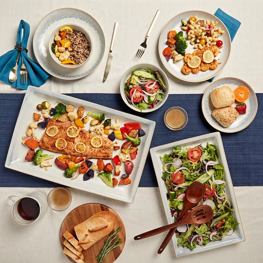 Tabletops Gallery Hudson Reactive Glaze 2-pc. Serving Platter Set 4 Tabletops Gallery Hudson Reactive Glaze 2-pc. Serving Platter Set - Image 2