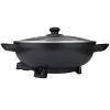 Brentwood 13in Non-Stick Flat Bottom Electric Wok Skillet With Vented Glass Lid In Black -Home-Kitchen 6012933