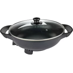 Brentwood 13in Non-Stick Flat Bottom Electric Wok Skillet With Vented Glass Lid In Black 9 Brentwood 13in Non-Stick Flat Bottom Electric Wok Skillet With Vented Glass Lid In Black -Home-Kitchen 6012933 ALT3