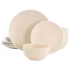 Spice By Tia Mowry Creamy Tahini 12 Piece Stoneware Dinnerware Set In Matte Orange -Home-Kitchen 6034880