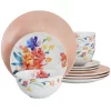 Spice By Tia Mowry Goji Blossom 12 Piece Fine Ceramic Dinnerware Set In Pink -Home-Kitchen 6035000