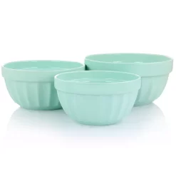 Gibson Home 3 Piece Stoneware Bowl Set In Turquoise -Home-Kitchen 6035003 ALT