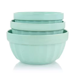 Gibson Home 3 Piece Stoneware Bowl Set In Turquoise -Home-Kitchen 6035003 ALT2