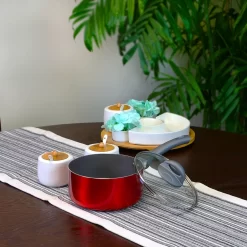 Oster Cocina Herscher 2.5 Quart Aluminum Sauce Pan With Tempered Glass Lid In Red -Home-Kitchen 6035008 ALT3