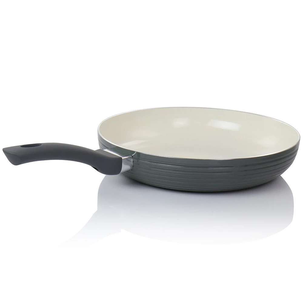 Oster Cocina Ridge Valley 12 Inch Aluminum Nonstick Frying Pan In Grey 4 Oster Cocina Ridge Valley 12 Inch Aluminum Nonstick Frying Pan In Grey - Image 2