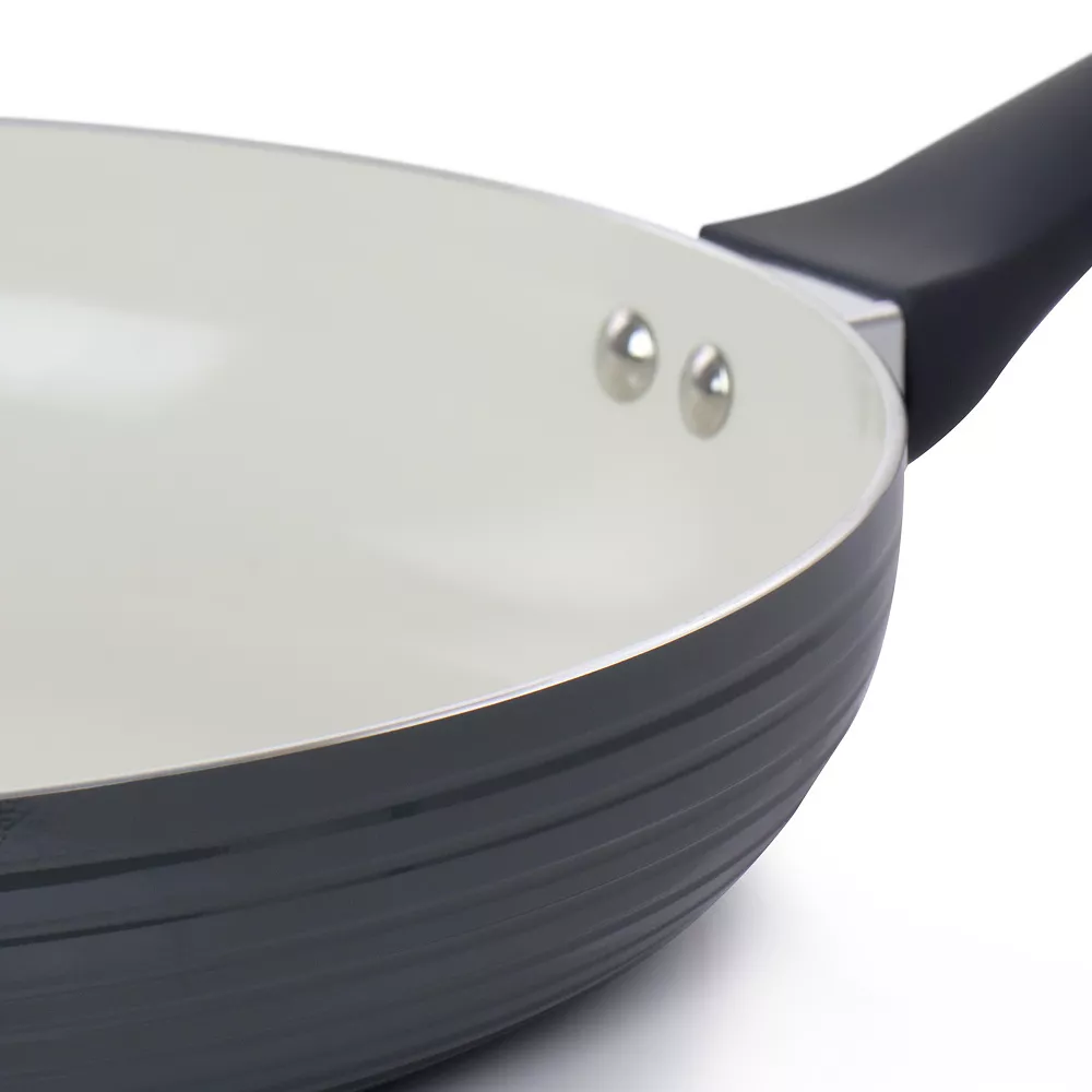 Oster Cocina Ridge Valley 12 Inch Aluminum Nonstick Frying Pan In Grey 6 Oster Cocina Ridge Valley 12 Inch Aluminum Nonstick Frying Pan In Grey - Image 4
