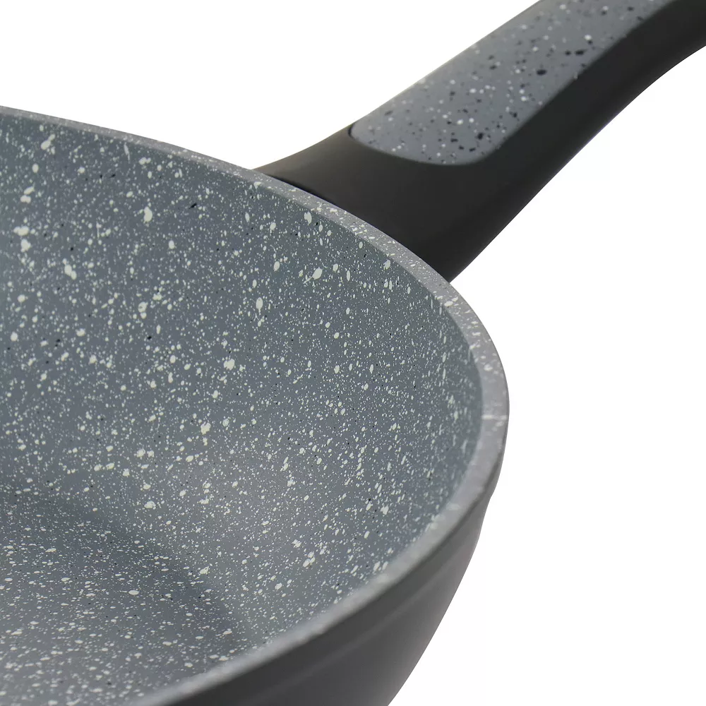 Oster Cocina Bastone 12 Inch Aluminum Nonstick Frying Pan In Speckled Gray 5 Oster Cocina Bastone 12 Inch Aluminum Nonstick Frying Pan In Speckled Gray - Image 3