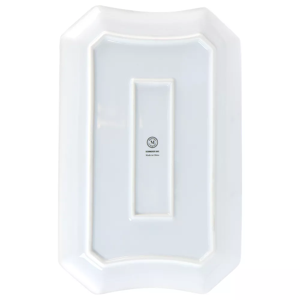 Gibson Home Botanical Garden 14 Inch Fine Ceramic Serving Platter In White 6 Gibson Home Botanical Garden 14 Inch Fine Ceramic Serving Platter In White - Image 4