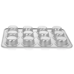 Oster Cocina Baker's Glee 12 Cup Aluminum Muffin Pan In Silver -Home-Kitchen 6036810 ALT2