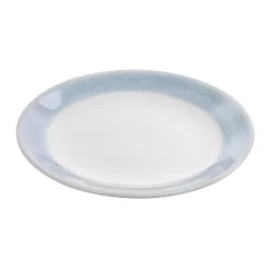 Gibson Home 11 Inch Stoneware Dinner Plate With Blue Rim