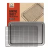 Chef Pomodoro Non-Stick Baking Sheet And Cooling Rack Set , 2-Piece, Carbon Steel Cookie Sheet, Bacon Rack, Oven Safe (15.0 X 10.6") 2 Chef Pomodoro Non-Stick Baking Sheet And Cooling Rack Set , 2-Piece, Carbon Steel Cookie Sheet, Bacon Rack, Oven Safe (15.0 X 10.6") -Home-Kitchen 6074934