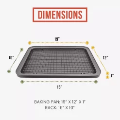 Chef Pomodoro Non-Stick Baking Sheet And Cooling Rack Set , 2-Piece, Carbon Steel Cookie Sheet, Bacon Rack, Oven Safe (15.0 X 10.6") 7 Chef Pomodoro Non-Stick Baking Sheet And Cooling Rack Set , 2-Piece, Carbon Steel Cookie Sheet, Bacon Rack, Oven Safe (15.0 X 10.6") -Home-Kitchen 6074934 ALT