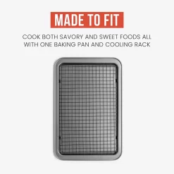 Chef Pomodoro Non-Stick Baking Sheet And Cooling Rack Set , 2-Piece, Carbon Steel Cookie Sheet, Bacon Rack, Oven Safe (15.0 X 10.6") 8 Chef Pomodoro Non-Stick Baking Sheet And Cooling Rack Set , 2-Piece, Carbon Steel Cookie Sheet, Bacon Rack, Oven Safe (15.0 X 10.6") -Home-Kitchen 6074934 ALT2