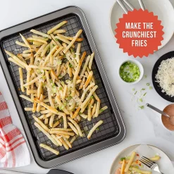 Chef Pomodoro Non-Stick Baking Sheet And Cooling Rack Set , 2-Piece, Carbon Steel Cookie Sheet, Bacon Rack, Oven Safe (15.0 X 10.6") 9 Chef Pomodoro Non-Stick Baking Sheet And Cooling Rack Set , 2-Piece, Carbon Steel Cookie Sheet, Bacon Rack, Oven Safe (15.0 X 10.6") -Home-Kitchen 6074934 ALT3