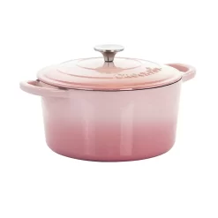 Home-Kitchen 12 Crock-Pot Artisan 2 Piece 5 Quarts Enameled Cast Iron Dutch Oven In Blush Pink