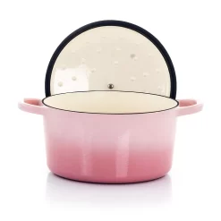Crock-Pot Artisan 2 Piece 5 Quarts Enameled Cast Iron Dutch Oven In Blush Pink -Home-Kitchen 6101757 ALT2
