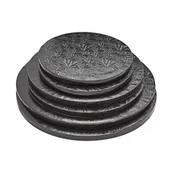 8" 10" 12" Black Cake Drum Set For Baking Supplies, Round Cake Boards For Desserts (6 Pack) -Home-Kitchen 6106594 ALT3