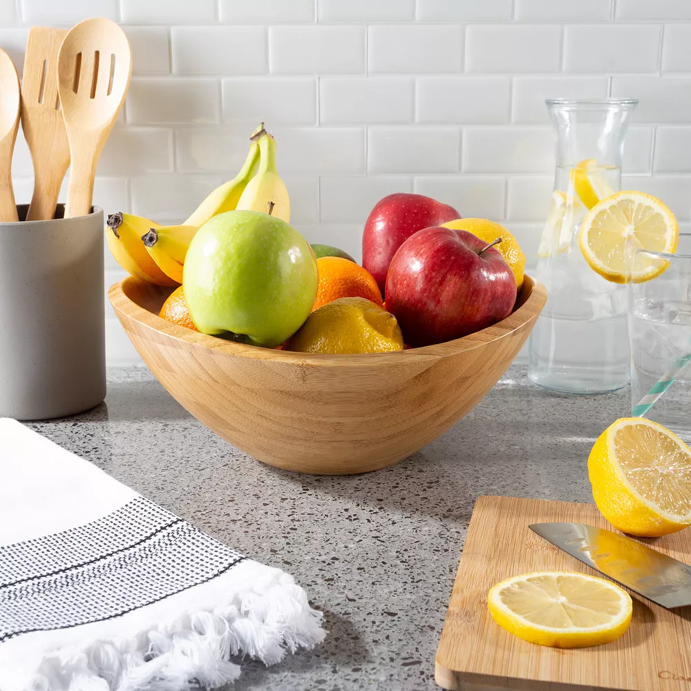 Classic Cuisine Large Bamboo Bowl 4 Classic Cuisine Large Bamboo Bowl - Image 2