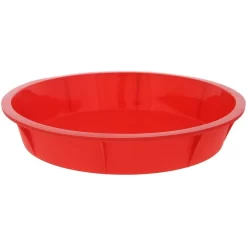 4 Piece Nonstick Silicone Bakeware Set Baking Shaping Kits With Round, Square And Rectangular Cake Shaping Kit Pan, Red -Home-Kitchen 6114378 ALT2