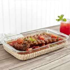 Dolly Parton 3-qt. Glass Casserole With Wicker Basket -Home-Kitchen 6130334 ALT