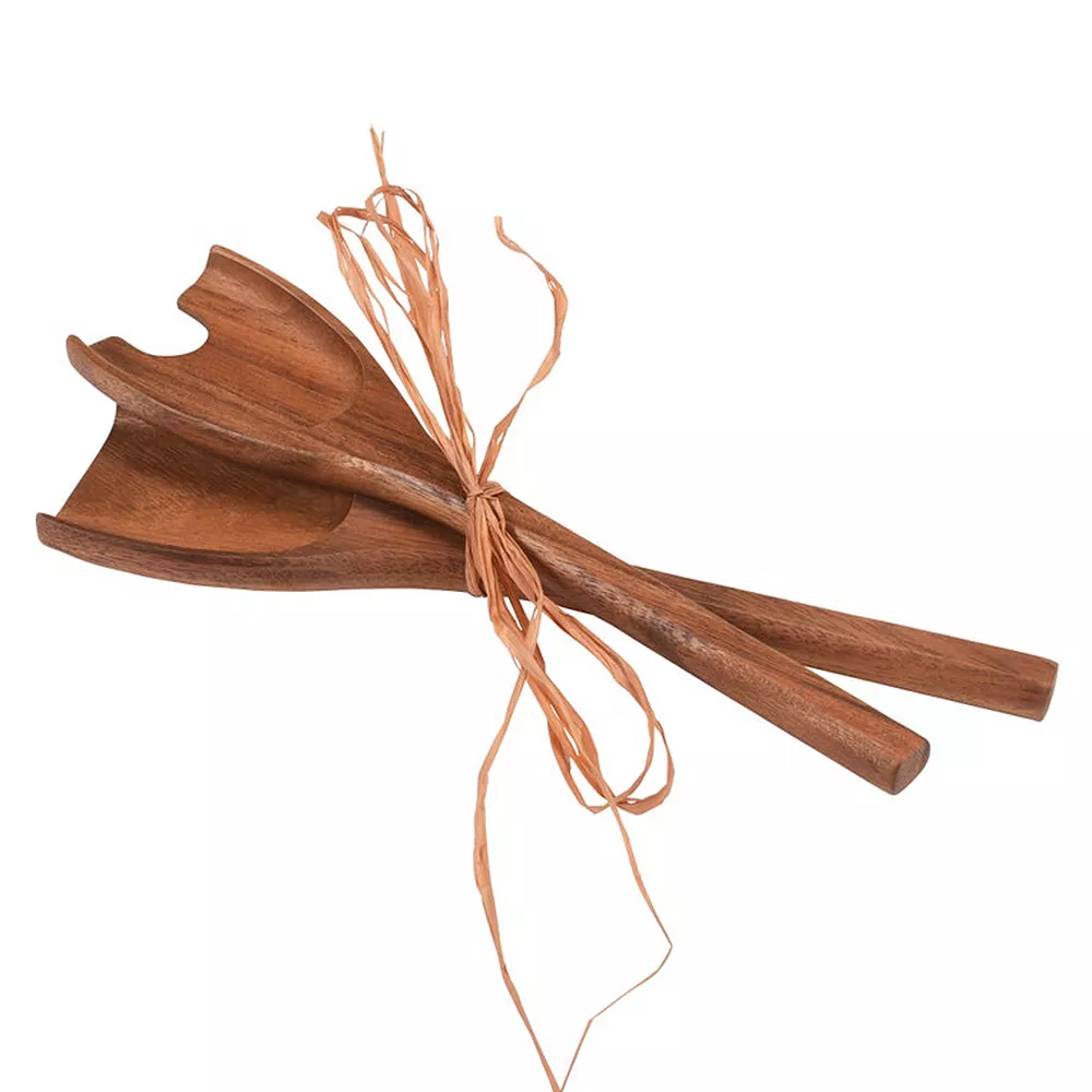 S/2 Acacia Wood Salad Servers 3 S/2 Acacia Wood Salad Servers