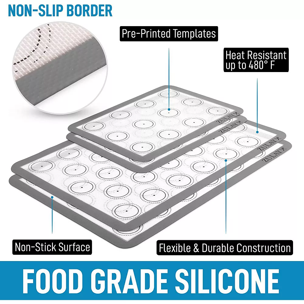 Macaron Silicone Baking Mats - 4 Piece Set 4 Macaron Silicone Baking Mats - 4 Piece Set - Image 2