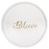 Elegant Designs Decorative 13.75" Round Wood Serving Tray With Handles, "Believe" 2 Elegant Designs Decorative 13.75" Round Wood Serving Tray With Handles, "Believe" -Home-Kitchen 6144602 White