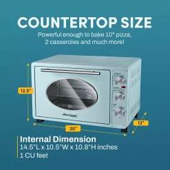 Americana By Elite 8-Slice Vintage Diner Countertop Toaster Oven -Home-Kitchen 6172894 ALT4