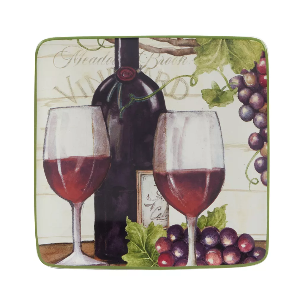 Certified International Meadow Brook Vineyard 4-pc. Canape Plate Set 4 Certified International Meadow Brook Vineyard 4-pc. Canape Plate Set - Image 2