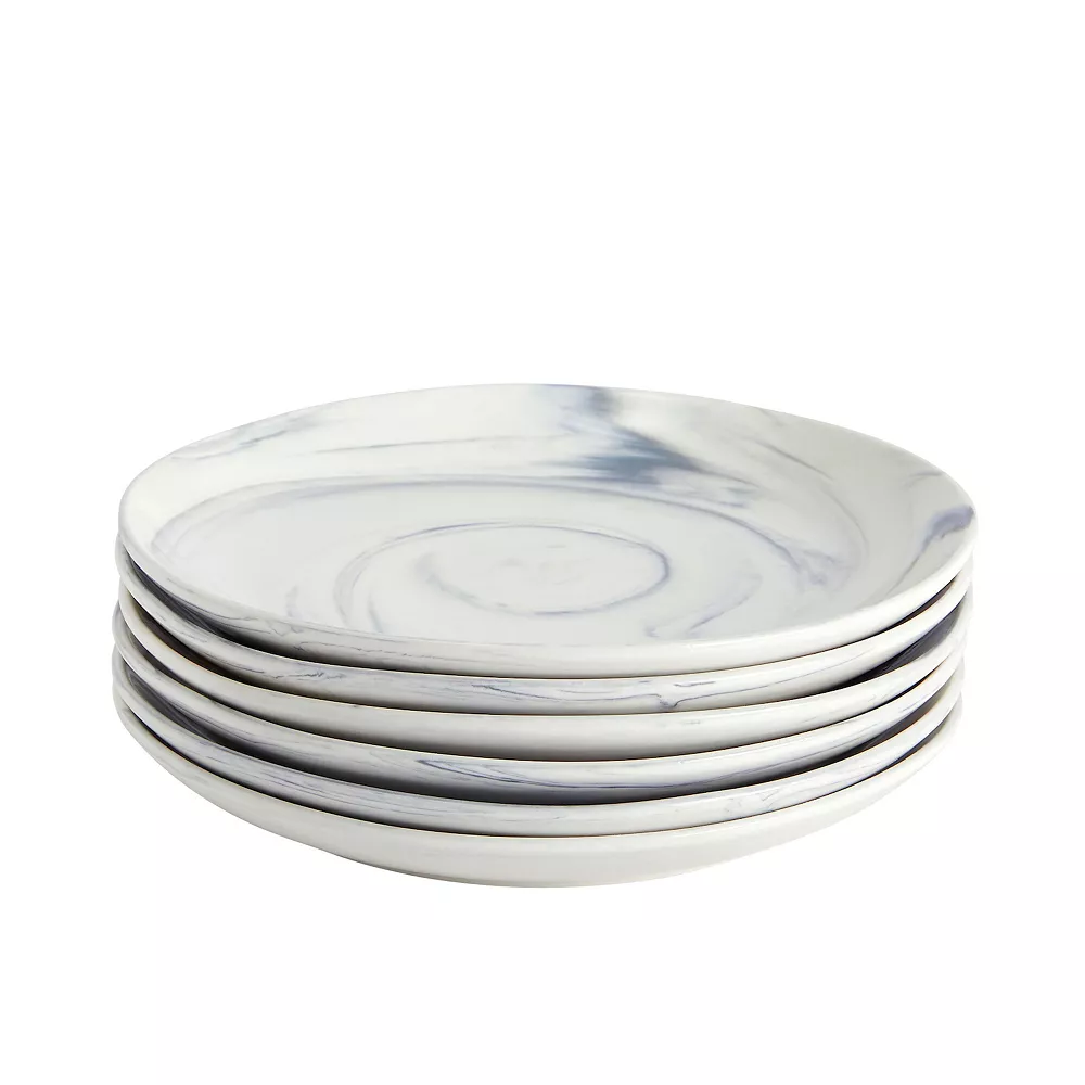 6 Pack Grey Marble Ceramic Plates, 10 Inches, Microwave And Dishwasher Safe Grey Marbled Plates For Kitchen 3 6 Pack Grey Marble Ceramic Plates, 10 Inches, Microwave And Dishwasher Safe Grey Marbled Plates For Kitchen