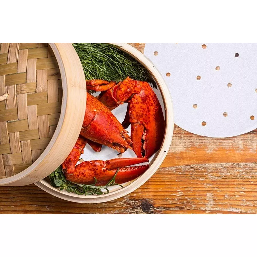 100 Pack Steamer Pot Perforated Parchment Liners 8 Inch Round, Steamer Paper (White) 4 100 Pack Steamer Pot Perforated Parchment Liners 8 Inch Round, Steamer Paper (White) - Image 2